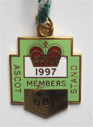 1997 Ascot Racecourse Horse Racing Club Gents Badge.