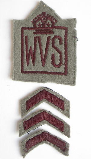 WVS 3rd pattern felt cloth badge and service chevrons