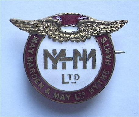 May Harden & May Ltd aircraft manufacturer war workers badge
