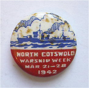 WW2 North Cotswold Gloucester warship week fundraising badge