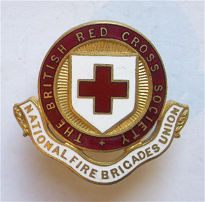 British Red Cross National Fire Brigades union badge