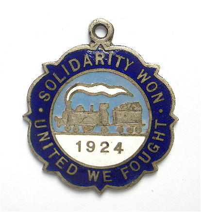 1924 Strike ASLEF & MC railway trade union badge
