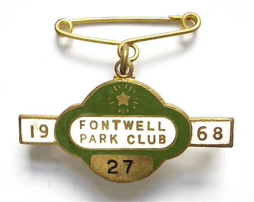 1968 Fontwell Park horse racing club badge