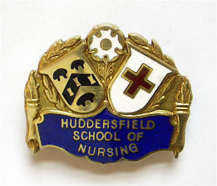 Huddersfield school of nursing 1974 silver hospital badge