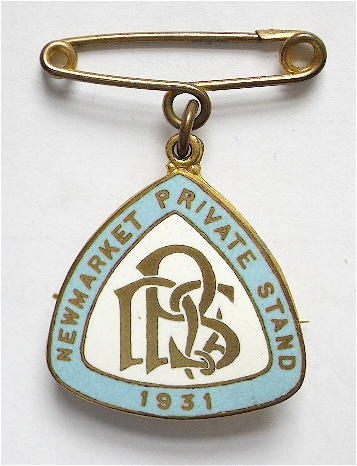 Newmarket Private Stand 1931 horse racing club membership badge