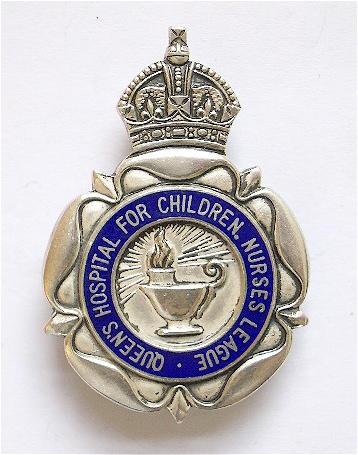 Queens Hospital For Children London 1913 silver nurses league badge