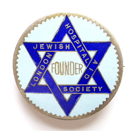 London Jewish Hospital Aid Society silver founder badge 