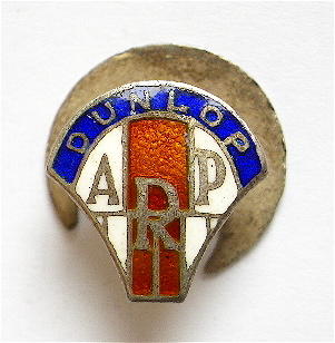 WW2 Dunlop Rubber Industrial air raid precaution ARP badge