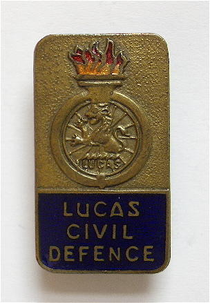 Lucas Civil Defence Motor & Aerospace Industry war workers badge
