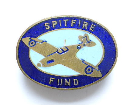 WW2 Spitfire fighter plane fundraisers badge