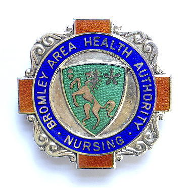Bromley Area Health Authority Nursing silver hospital badge
