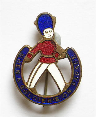 When A Soldier's On ParadeWhen A Soldier's On Parade song sheet music promotional badge c1930s