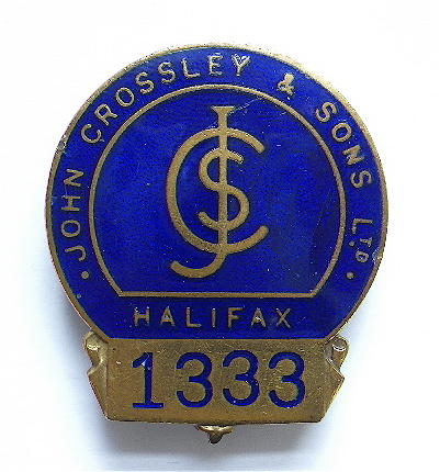 WW1 John Crossley & Sons Ltd Halifax war workers badge