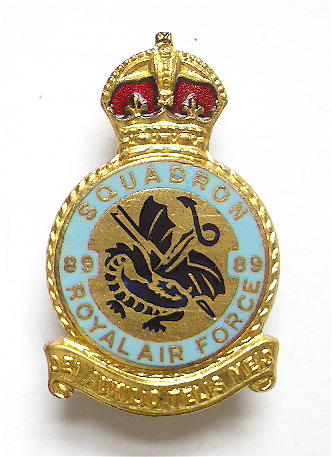 RAF No 89 Squadron Fighter Squadron Royal Air Force badge c1940s