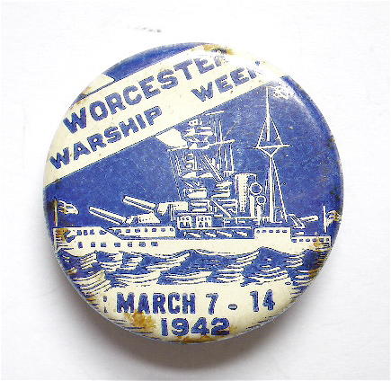WW2 Worcester warship week 1942 fundraising badge