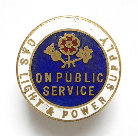 WW1 Gas Light & Power Supply on war service badge