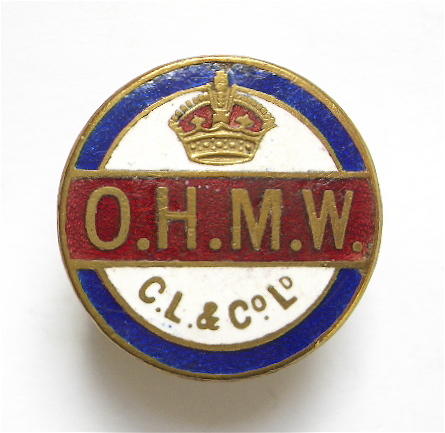 WW1 C.Lindley & Co Ltd on war service badge