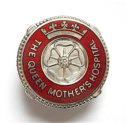 The Queen Mother's Hospital 1980 silver nurses badge