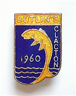 Butlins 1960 Clacton holiday camp leaping fish badge