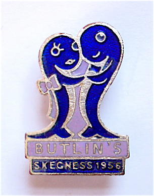 Butlins 1956 Skegness holiday camp two dancing fish badge