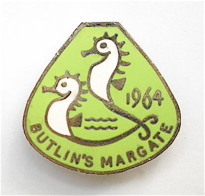 Butlins 1964 Margate holiday camp two seahorse badge