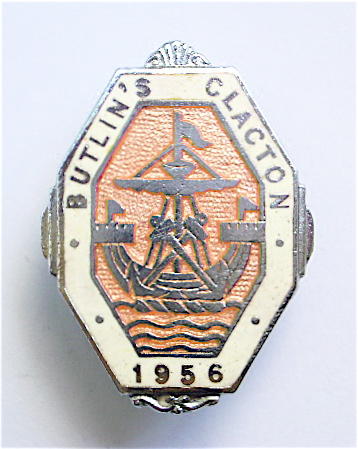 Butlins 1956 Clacton holiday camp sailing ship badge