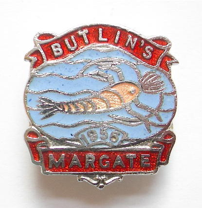 Butlins 1956 Margate holiday camp prawn badge