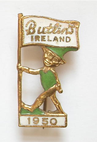 Butlins 1950 Mosney Ireland holiday camp leprechaun badge