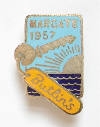 Butlins 1957 Margate holiday camp chalet key badge