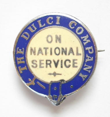 WW2 The Dulci Company radio receivers on national service badge