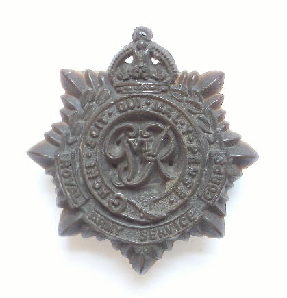 WW2 Royal Army Service Corps plastic economy issue cap badge