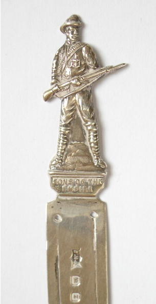 Boer War Sons of the Empire 1899 hallmarked silver book mark