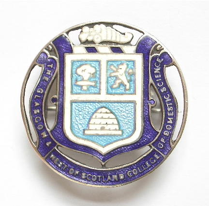 Glasgow & West of Scotland College of Domestic Science 1936 silver badge