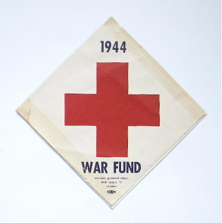 Red Cross 1944 War Fund window display badge