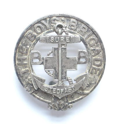 Boys Brigade officers frosted silver cap badge