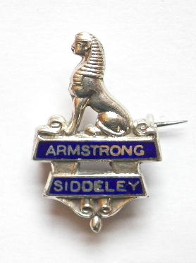 Armstrong Siddeley Motor Cars 1928 silver & enamel badge 