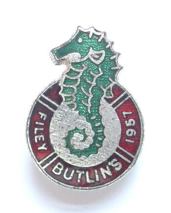 Butlins 1957 Filey holiday camp seahorse badge