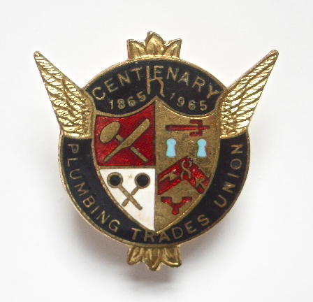 Plumbing trades union centenary 1965 badge