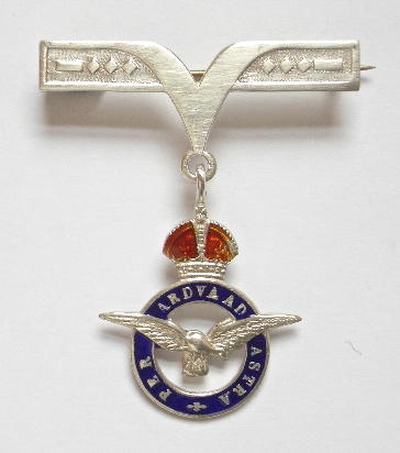 WW2 Royal Air Force V for victory morse code silver sweetheart brooch