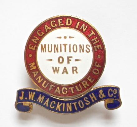 WW1 J.W.Mackintosh & Co munition worker on war service badge