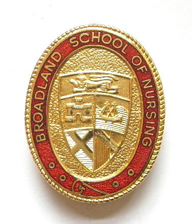Broadland School of Nursing hospital badge