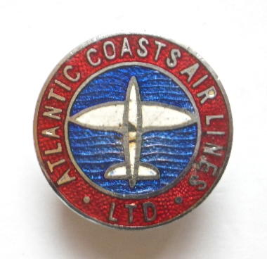 Atlantic Coast Air Lines Ltd officially numbered badge c1940s 