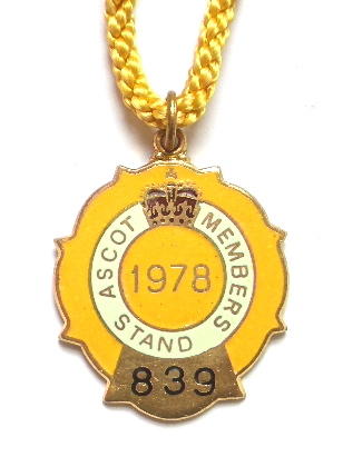 1978 Ascot horse racing club badge
