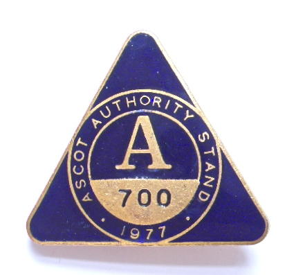 1977 Ascot Authority Stand horse racing badge