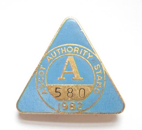 1982 Ascot Authority Stand horse racing badge