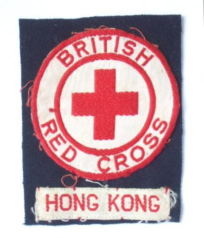 British Red Cross Overseas Hong Kong cloth badges c1950s