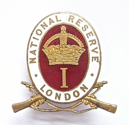 WW1 National Reserve Class I London Home Front Badge