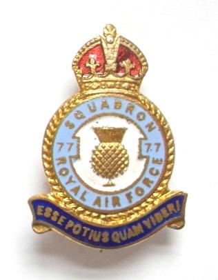 RAF No 77 Squadron Royal Air Force Badge c1940s
