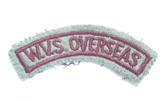 WVS Overseas Womens Voluntary Service cloth shoulder title badge