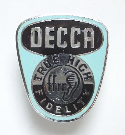 Decca True High Fidelity radio & gramophone advertising badge